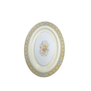 Vintage Noritake China Claire Oval Serving Dish With Floral Center & Gold Trim